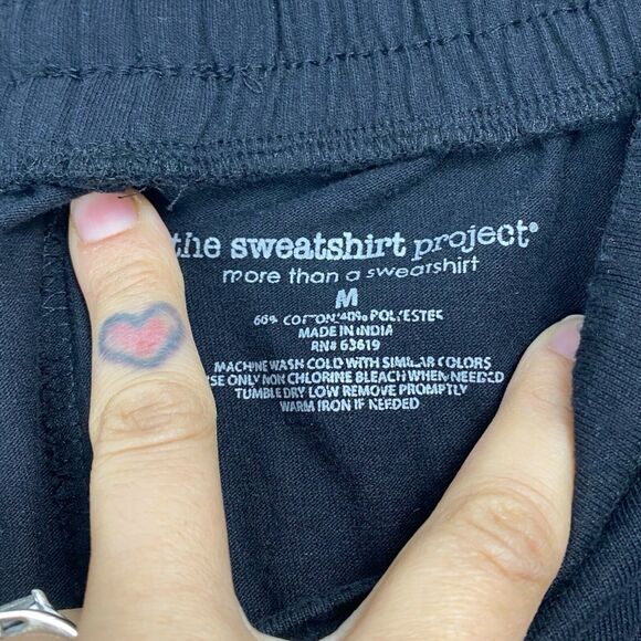 The Sweatshirt Project Womens Size M Jogger Pants Black Drawstring Soft 185 - Picture 3 of 5